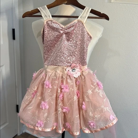 Weissman Pink and Cream Formal Kids Dress - Picture 1 of 12